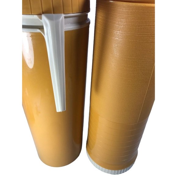 King-Seeley Tartan Thermos Lunch Bottle Cup Mustard Yellow Set Vintage - Picture 10 of 12